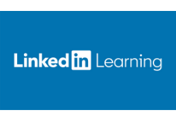 White text reading Linkedin Learning on a dark cyan background