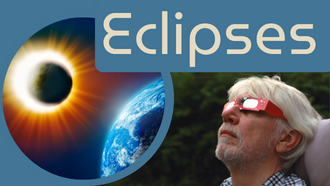 Man in eclipse glasses