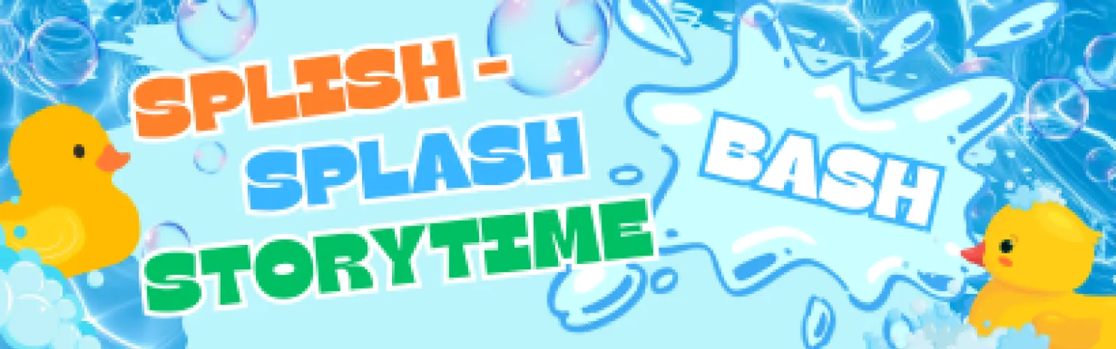 Splish-Splash Storytime Bash program announcement for Mt. Orab Library.