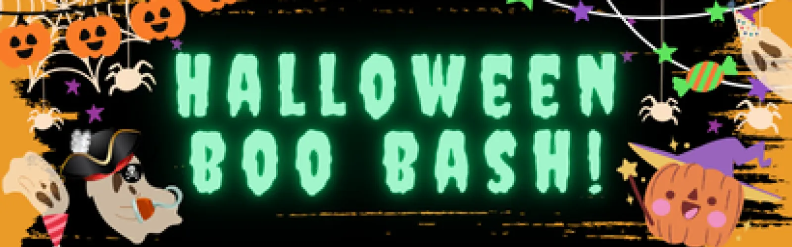 Halloween party announcement for Mt. Orab Library.
